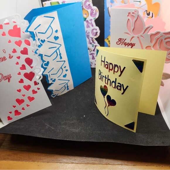 Hand Crafted Colorful All Occasoin Cards Set of 12 - Picture 5 of 9